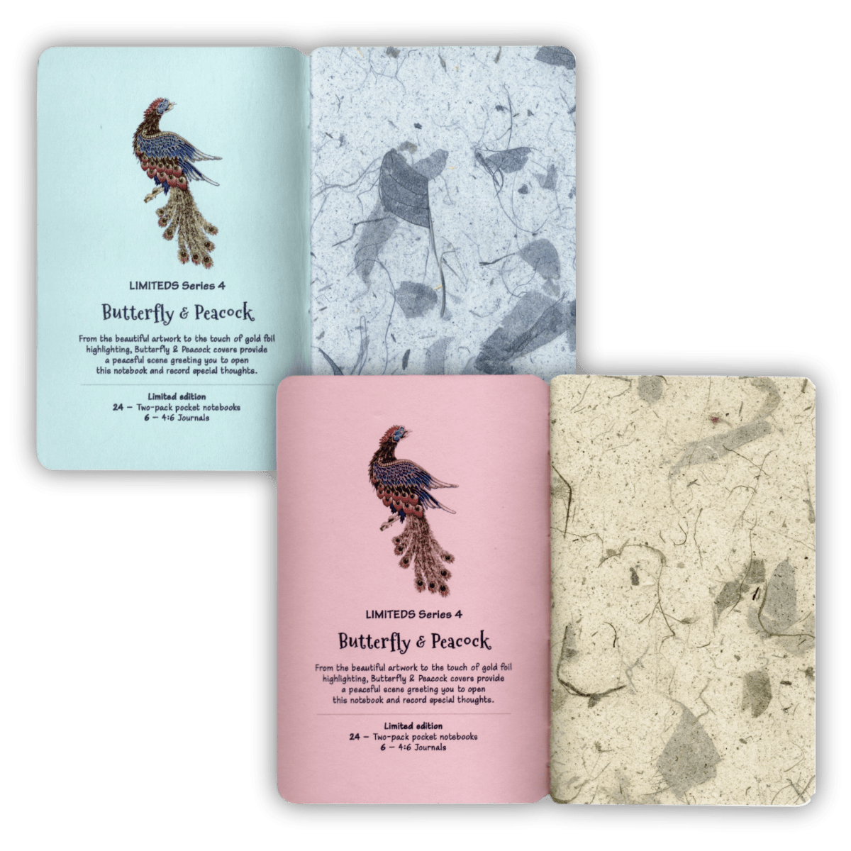 LIMITEDS – Series 4: Butterflys & Peacocks - Two - Pack Pocket Notebooks - Notegeist Bindery