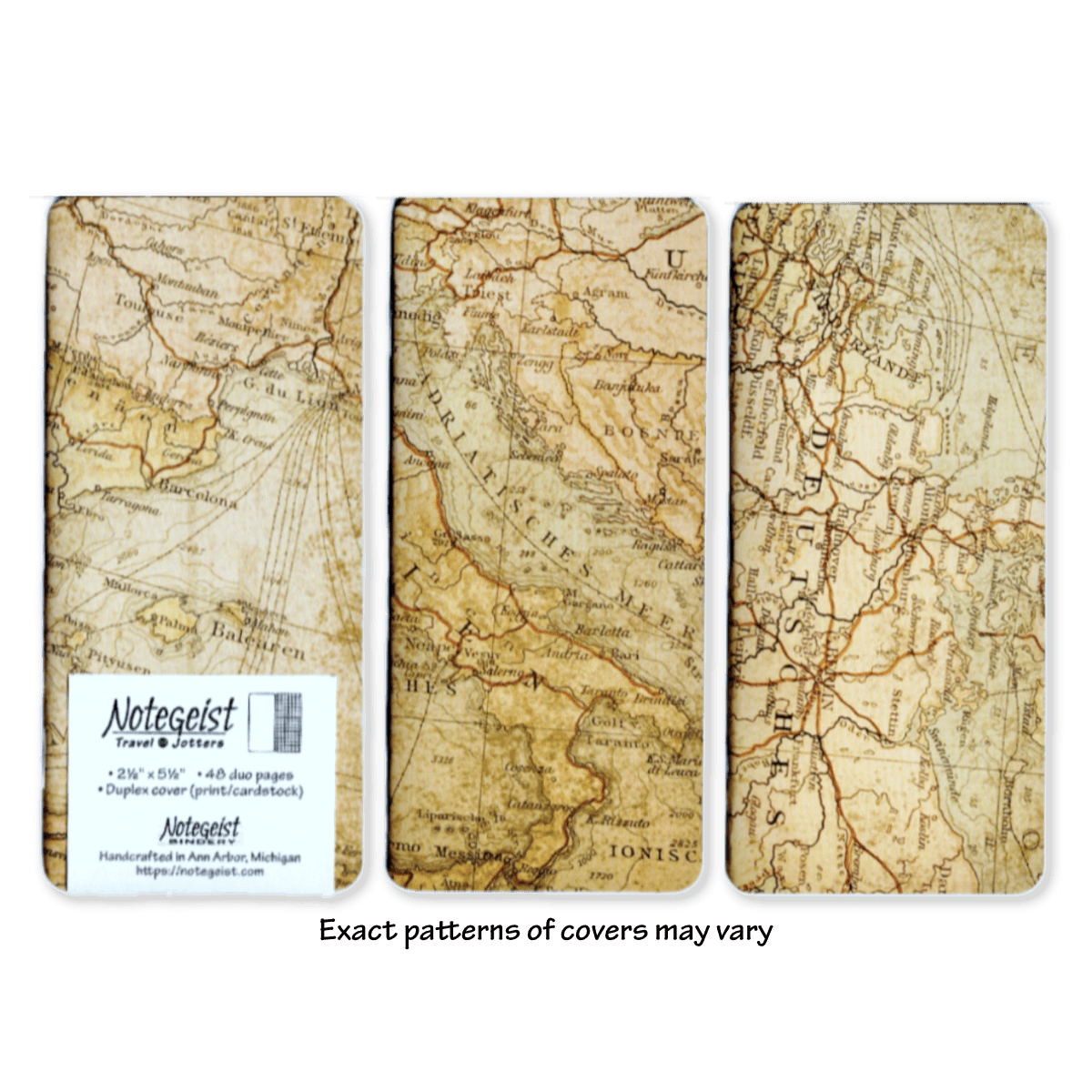 Travel Jotters - Vintage Europe Map (Blank/Ruled) - Notegeist Bindery